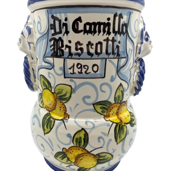 Di Camillo Biscotti 1920 Jar Hand Painted 13" Tuscany Italy Lemons MINT Conditio - Picture 5 of 15